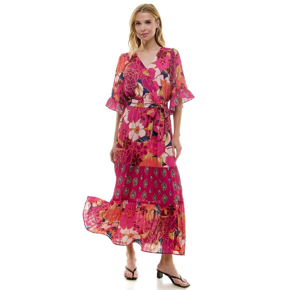 Figueroa & Flower Flutter Sleeve Tiered Maxi Dress - Picture 3 of 3